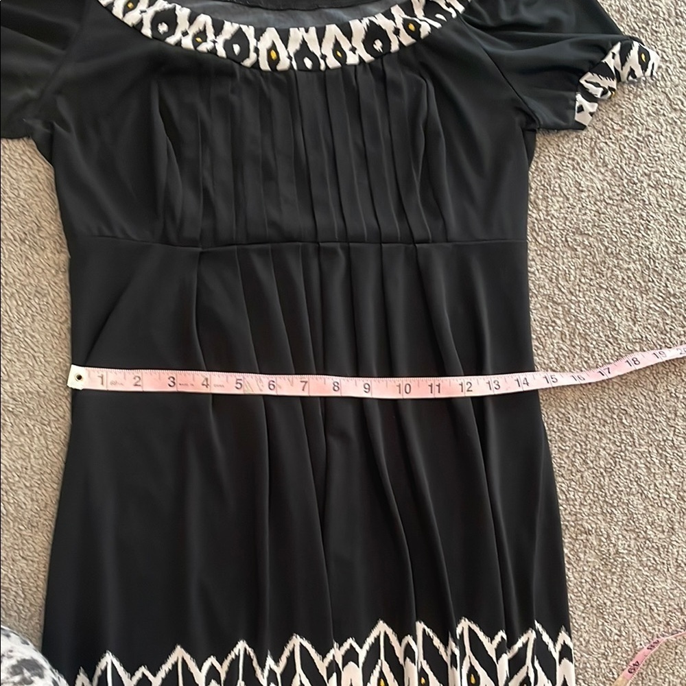 Black and White Geometric Puff Sleeve Sundress | Size 8 - Picture 9 of 11